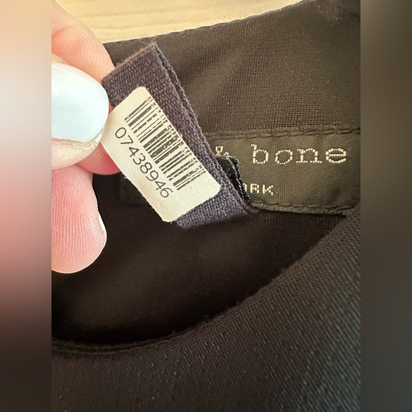 rag & bone Black White Carola Colorblock Dress Sz 0 Stretch Bodycon Exposed Zip - Picture 6 of 16